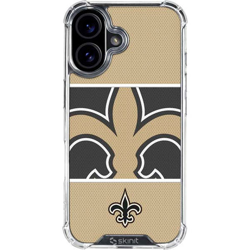 NFL New Orleans Saints Zone Block iPhone 16 Clear Case