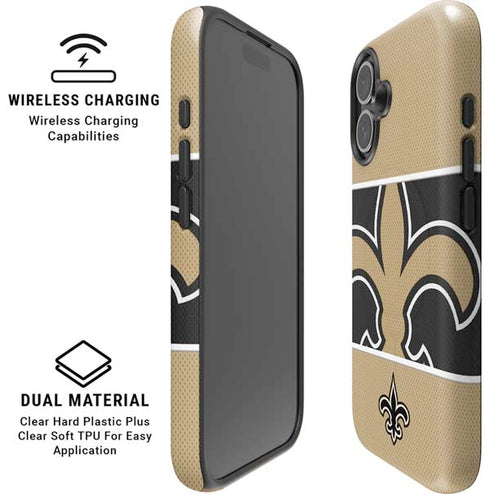 NFL New Orleans Saints Zone Block iPhone 16 Magsafe Impact Case