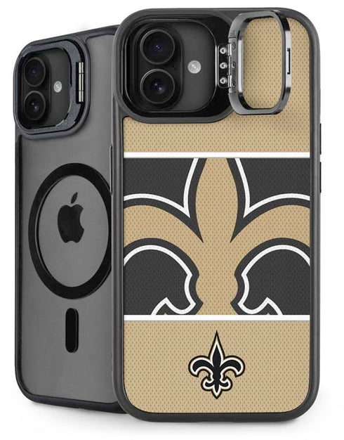 NFL New Orleans Saints Zone Block iPhone 16 Plus Kickstand Case