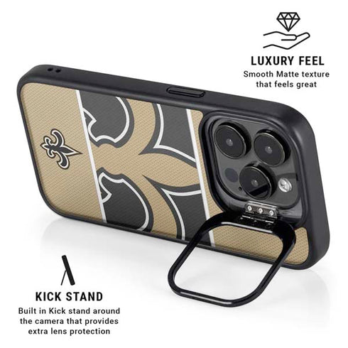 NFL New Orleans Saints Zone Block iPhone 16 Pro Max Kickstand Case