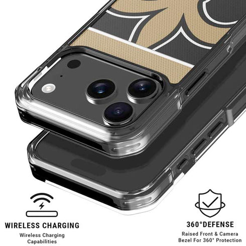 NFL New Orleans Saints Zone Block iPhone 18 Pro Clear Case