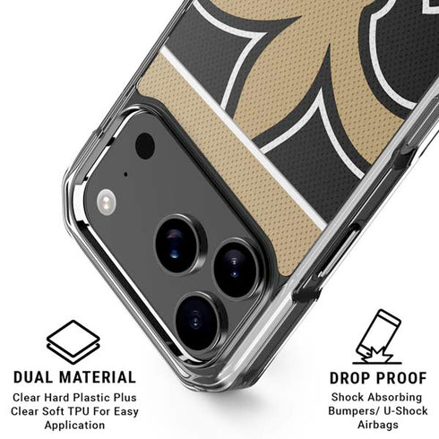 NFL New Orleans Saints Zone Block iPhone 18 Pro Clear Case