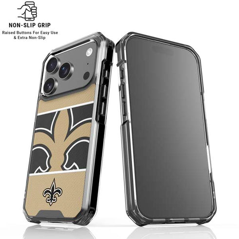 NFL New Orleans Saints Zone Block iPhone 18 Pro Clear Case