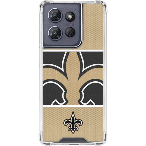 NFL New Orleans Saints Zone Block Moto G 5G (2025) Clear Case