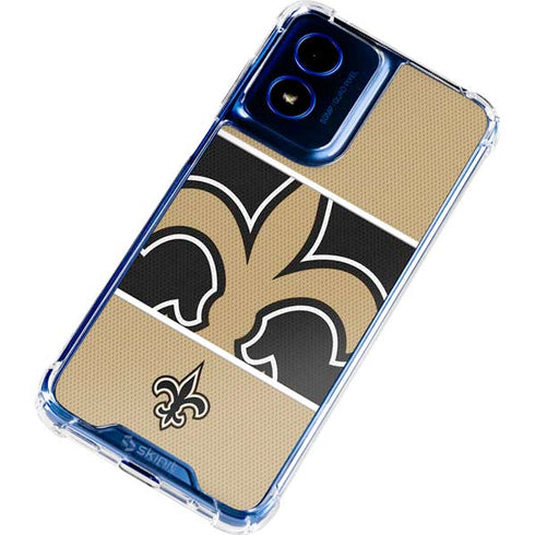 NFL New Orleans Saints Zone Block Moto G 5G (2024) Clear Case
