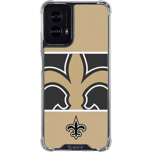 NFL New Orleans Saints Zone Block Moto G Power 5G (2024) Clear Case