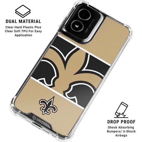 NFL New Orleans Saints Zone Block Moto G Power 5G (2024) Clear Case