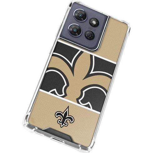 NFL New Orleans Saints Zone Block Moto G Power 5G (2025) Clear Case
