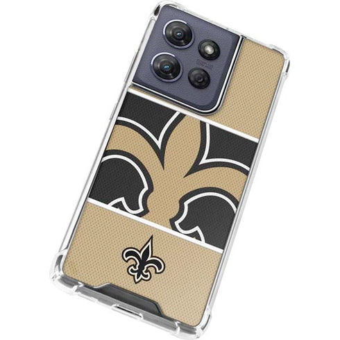 NFL New Orleans Saints Zone Block Moto G Stylus 5G (2025) Clear Case