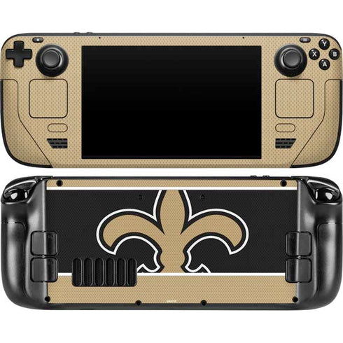 NFL New Orleans Saints Zone Block Steam Deck Handheld Gaming Computer OLED Skin