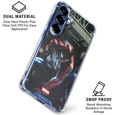 Marvel Spiderman New Suit Spiderman Galaxy S25 Plus Clear Case