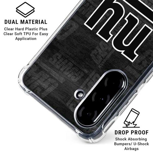 NFL New York Giants Black & White Galaxy A36 5G Clear Case