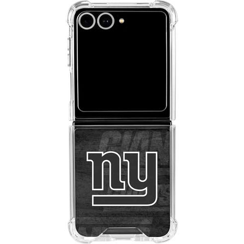 NFL New York Giants Black & White Galaxy Z Flip7 Clear Case