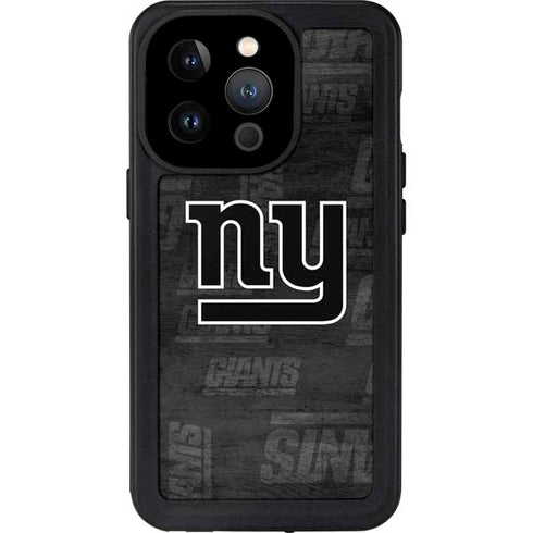 NFL New York Giants Black & White iPhone 15 Pro Waterproof Case