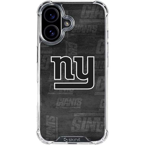 NFL New York Giants Black & White iPhone 16 Clear Case