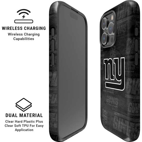 NFL New York Giants Black & White iPhone 16 Pro Magsafe Impact Case