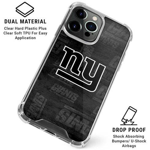 NFL New York Giants Black & White iPhone 16 Pro Max Clear Case