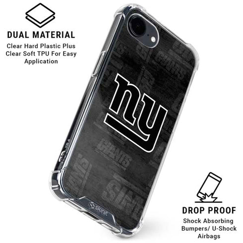NFL New York Giants Black & White iPhone 16e Clear Case