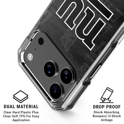 NFL New York Giants Black & White iPhone 18 Pro Clear Case