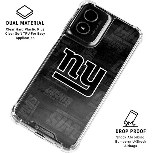 NFL New York Giants Black & White Moto G Power 5G (2024) Clear Case