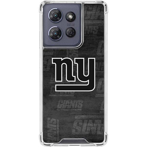 NFL New York Giants Black & White Moto G Stylus 5G (2025) Clear Case