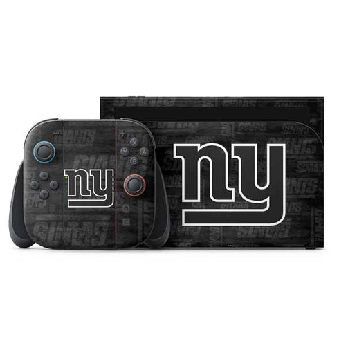 NFL New York Giants Black & White Nintendo Switch 2 (2025) with Joy-Con Skin