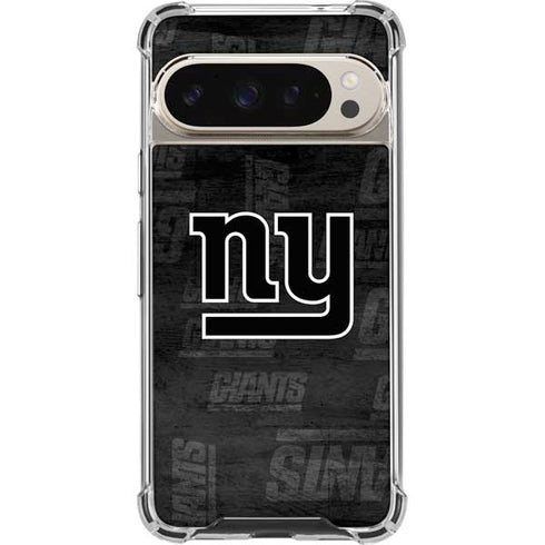 NFL New York Giants Black & White Pixel 9 Pro XL Clear Case