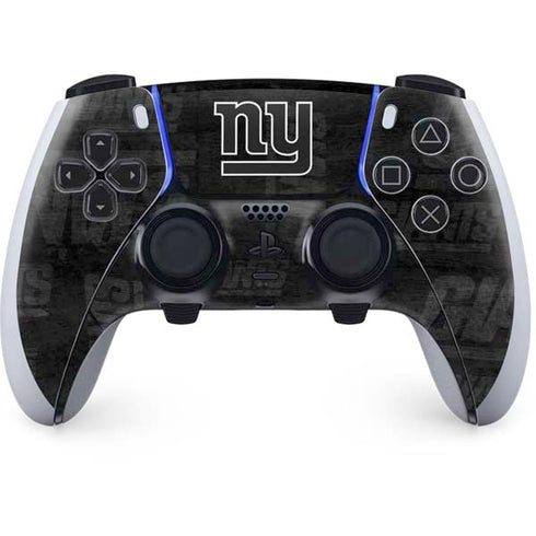 NFL New York Giants Black & White PS5 DualSense Edge Pro Controller Skin
