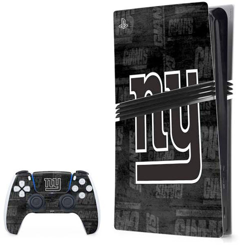 NFL New York Giants Black & White PS5 Pro Bundle Skin