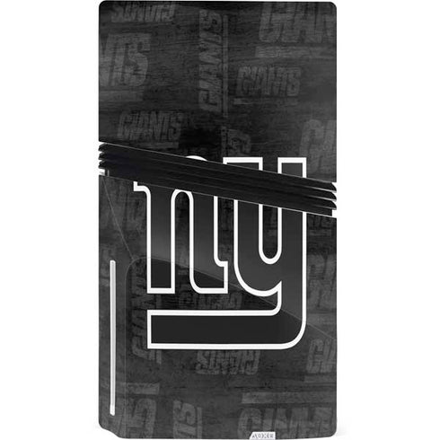 NFL New York Giants Black & White PS5 Pro Disk Console Skin