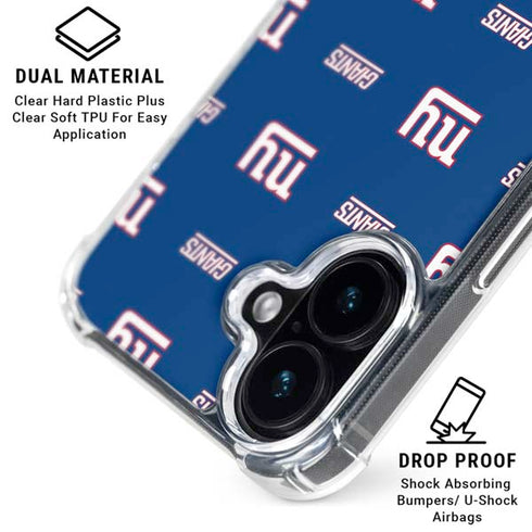 NFL New York Giants Blitz Series iPhone 16 Plus Clear Case