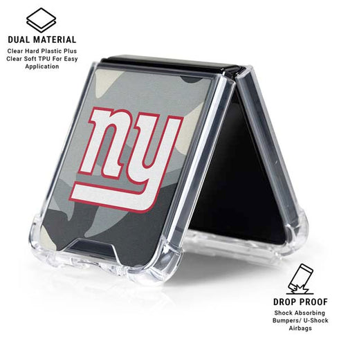 NFL New York Giants Camo Galaxy Z Flip6 Clear Case