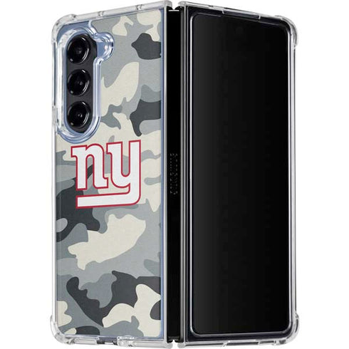 NFL New York Giants Camo Galaxy Z Fold5 5G Clear Case