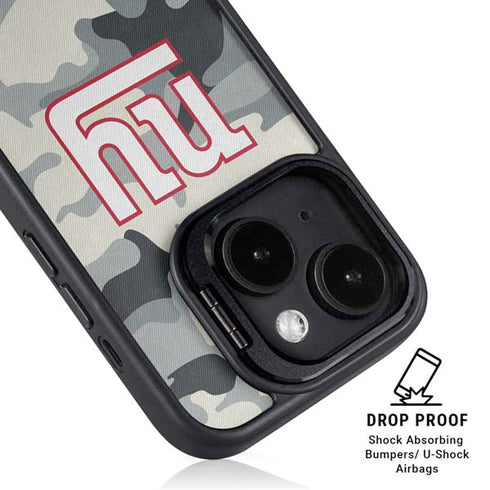 NFL New York Giants Camo iPhone 15 Kickstand Case