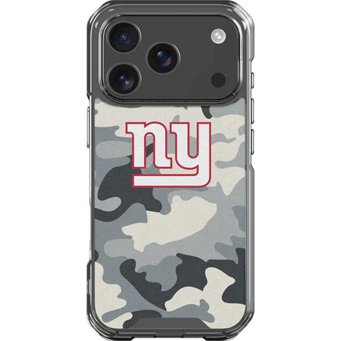 NFL New York Giants Camo iPhone 18 Pro Clear Case