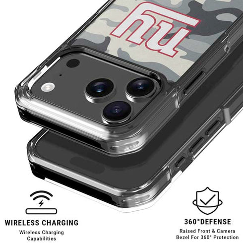 NFL New York Giants Camo iPhone 18 Pro Clear Case
