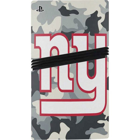 NFL New York Giants Camo PS5 Pro Disk Console Skin
