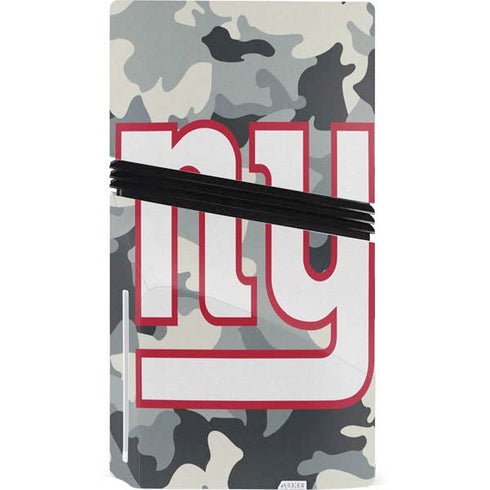 NFL New York Giants Camo PS5 Pro Disk Console Skin