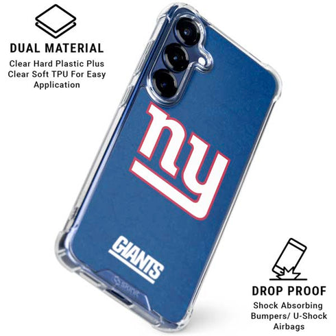 NFL New York Giants Distressed Galaxy S25 FE Clear Case