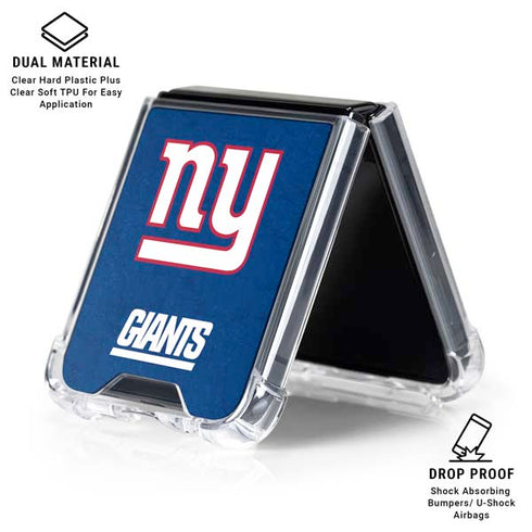 NFL New York Giants Distressed Galaxy Z Flip7 Clear Case