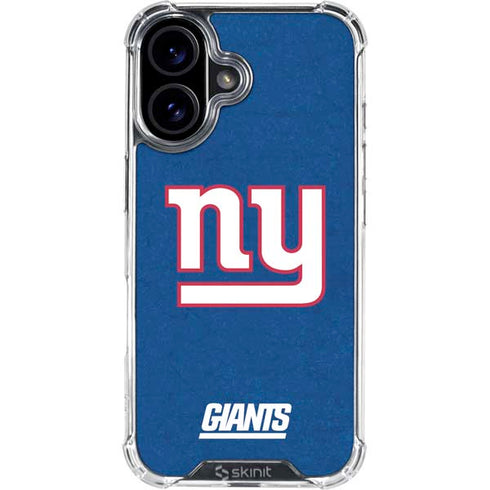 NFL New York Giants Distressed iPhone 16 Plus Clear Case