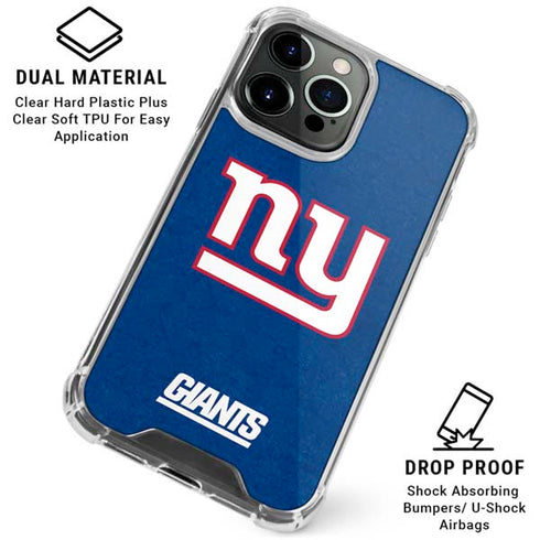NFL New York Giants Distressed iPhone 16 Pro Max Clear Case