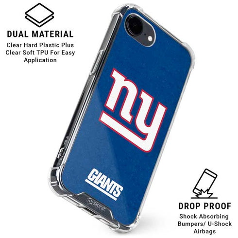 NFL New York Giants Distressed iPhone 16e Clear Case