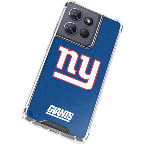 NFL New York Giants Distressed Moto G 5G (2025) Clear Case