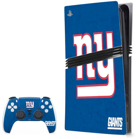 NFL New York Giants Distressed PS5 Pro Bundle Skin