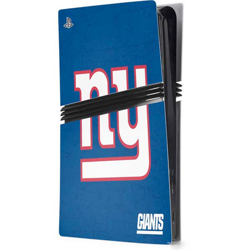 NFL New York Giants Distressed PS5 Pro Console Skin