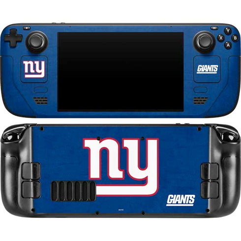 NFL New York Giants Distressed Steam Deck Handheld Gaming Computer OLED Skin