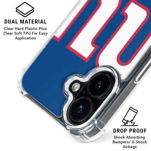 NFL New York Giants Large Logo iPhone 16 Plus Clear Case
