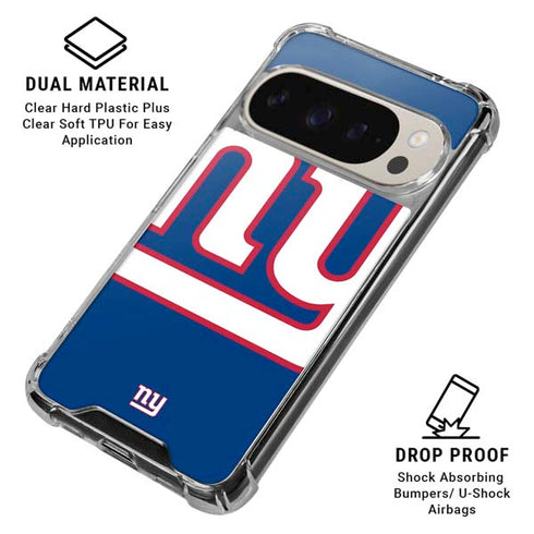 NFL New York Giants Large Logo Pixel 9/9 Pro Clear Case