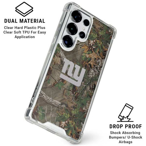 NFL New York Giants Realtree Xtra Green Camo Galaxy S25 Ultra Clear Case